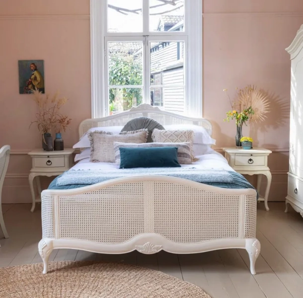 Willis & Gambier Ivory Rattan Bed Frame